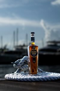 southern cross bourbon sitting on boat dock